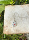 Flower Pendant with Red Sapphire - Sterling Silver Chain - Kathy Sayce Jewellery