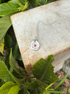 Flower Pendant with Red Sapphire - Sterling Silver Chain - Kathy Sayce Jewellery