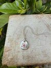 Flower Pendant with Red Sapphire - Sterling Silver Chain - Kathy Sayce Jewellery