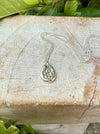 Flower Pendant with Yellow Sapphire - Sterling Silver Chain - Kathy Sayce Jewellery