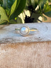Freshwater Pearl Ring with Hammer Textured Silver Band - Kathy Sayce Jewellery