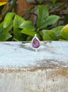 Garnet Petal Ring - Raw Rhodolite Garnet and Sterling Silver Ring - Kathy Sayce Jewellery
