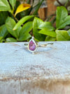 Garnet Petal Ring - Raw Rhodolite Garnet and Sterling Silver Ring - Kathy Sayce Jewellery