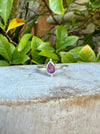 Garnet Petal Ring - Raw Rhodolite Garnet and Sterling Silver Ring - Kathy Sayce Jewellery