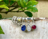 Gemstone Hearts and Angel Wing Charm Bangle – Personalised Sterling Silver Bracelet – Made to Order - Kathy Sayce Jewellery