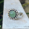 Green Aventurine Flower Ring - US size 9 1/4 - Kathy Sayce Jewellery