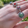 Green Aventurine Flower Ring - US size 9 1/4 - Kathy Sayce Jewellery