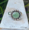 Green Aventurine Flower Ring - US size 9 1/4 - Kathy Sayce Jewellery