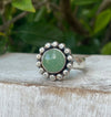 Green Aventurine Flower Ring - US size 9 1/4 - Kathy Sayce Jewellery