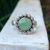 Green Aventurine Flower Ring - US size 9 1/4 - Kathy Sayce Jewellery
