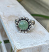 Green Aventurine Flower Ring - US size 9 1/4 - Kathy Sayce Jewellery