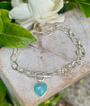 Handcrafted Aventurine Heart Charm Bracelet - Sterling Silver Chain Jewellery - Kathy Sayce Jewellery