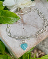 Handcrafted Aventurine Heart Charm Bracelet - Sterling Silver Chain Jewellery - Kathy Sayce Jewellery