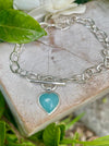 Handcrafted Aventurine Heart Charm Bracelet - Sterling Silver Chain Jewellery - Kathy Sayce Jewellery