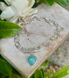 Handcrafted Aventurine Heart Charm Bracelet - Sterling Silver Chain Jewellery - Kathy Sayce Jewellery