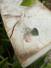 Hearts and Angels Necklace - Silver Heart & Rose Quartz Cluster Pendant - Kathy Sayce Jewellery