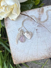 ‘Hearts and Angels’ Necklace - Silver Heart & Rose Quartz Cluster Pendant - Kathy Sayce Jewellery