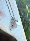 ‘Hearts and Angels’ Necklace - Silver Heart & Rose Quartz Cluster Pendant - Kathy Sayce Jewellery