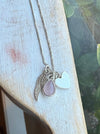 ‘Hearts and Angels’ Necklace - Silver Heart & Rose Quartz Cluster Pendant - Kathy Sayce Jewellery