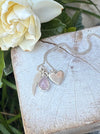 ‘Hearts and Angels’ Necklace - Silver Heart & Rose Quartz Cluster Pendant - Kathy Sayce Jewellery