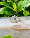 Labradorite Split Band Ring – Handcrafted Sterling Silver Gemstone Ring - Kathy Sayce Jewellery