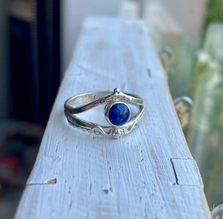 Lapis Lazuli Ring – Sterling Silver Split Band Ring - Kathy Sayce Jewellery
