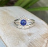 Lapis Lazuli Ring – Sterling Silver Split Band Ring - Kathy Sayce Jewellery