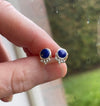 Lapis Lazuli Stud Earrings – Sterling Silver Round Gemstone Earrings - Kathy Sayce Jewellery