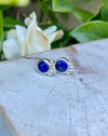 Lapis Lazuli Stud Earrings – Sterling Silver Round Gemstone Earrings - Kathy Sayce Jewellery