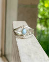 Larimar Split Band Ring – Handcrafted Sterling Silver Statement Ring - Kathy Sayce Jewellery