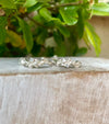 Leaf and Rose Ring - Sterling Silver Hoop Earrings Set with Tiny Blue Topaz Stones - Kathy Sayce Jewellery