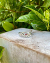 Leaf and Rose Ring - Sterling Silver with Rhodolite Garnet - Size L - Kathy Sayce Jewellery