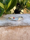 Leaf Ring - Sterling Silver with Red Sapphire - Kathy Sayce Jewellery