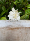 Leaf Ring with Opal - Sterling Silver - Kathy Sayce Jewellery