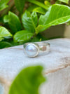 Made to Order Freshwater Pearl Ring – Wide Hammered Sterling Silver Band - Kathy Sayce Jewellery