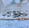 Made to Order Freshwater Pearl Ring with Hammered Band - Kathy Sayce Jewellery