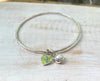 Made to Order Gemstone Heart Charm Bangle - Choice of Gemstone - Sterling Silver Jewellery - Kathy Sayce Jewellery