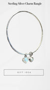 Made to Order Gemstone Heart Charm Bangle - Choice of Gemstone - Sterling Silver Jewellery - Kathy Sayce Jewellery