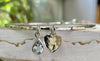 Made to Order Gemstone Heart Charm Bangle - Choice of Gemstone - Sterling Silver Jewellery - Kathy Sayce Jewellery