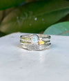 Made to Order - ‘Hearts and Angels’ Moonstone Stacking Ring | Sterling Silver Band - Kathy Sayce Jewellery