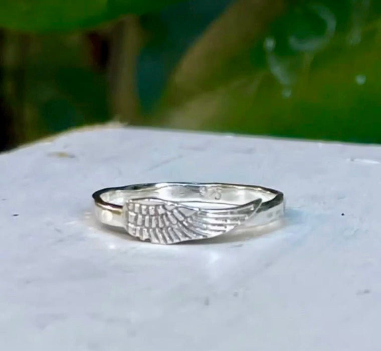 Made to Order - ‘Hearts and Angels’ Moonstone Stacking Ring | Sterling Silver Band - Kathy Sayce Jewellery