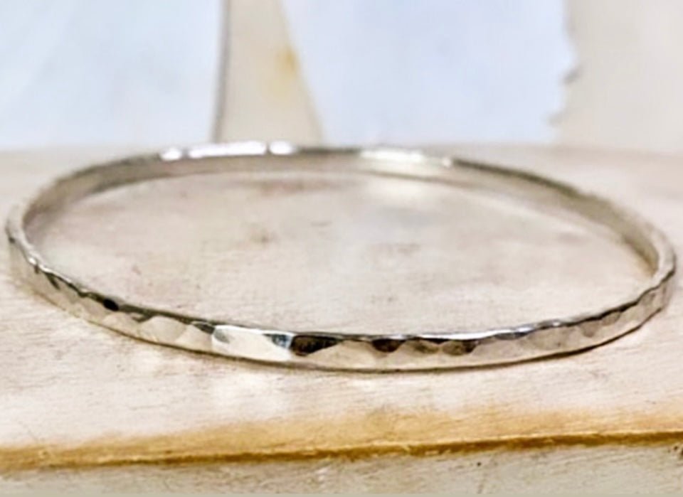 Made to Order Reflection Bangle – Hammered Sterling Silver Bangle - Kathy Sayce Jewellery