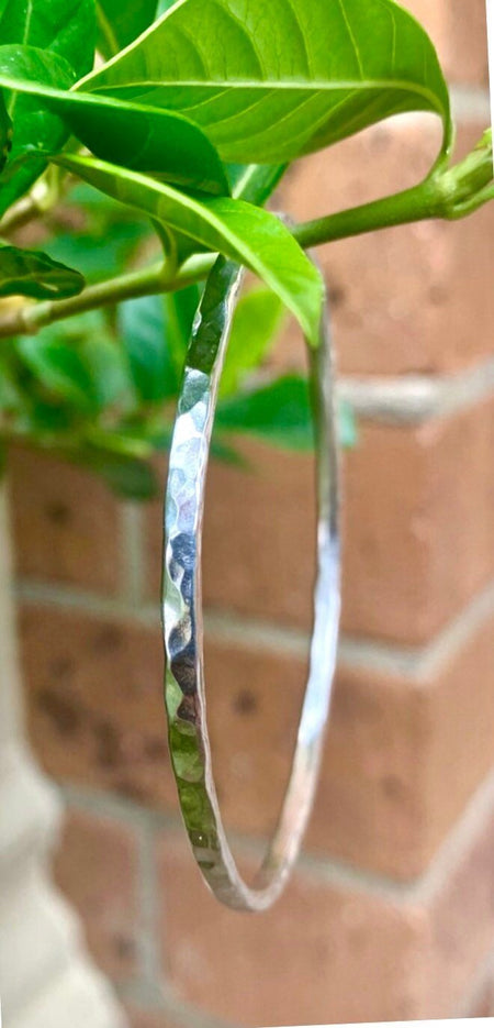 Made to Order Reflection Bangle – Hammered Sterling Silver Bangle - Kathy Sayce Jewellery