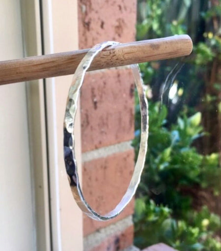 Made to Order Reflection Bangle – Hammered Sterling Silver Bangle - Kathy Sayce Jewellery