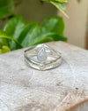 Moonstone Split Band Ring – Handcrafted Sterling Silver Gemstone Ring - Kathy Sayce Jewellery