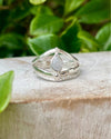 Moonstone Split Band Ring – Handcrafted Sterling Silver Gemstone Ring - Kathy Sayce Jewellery