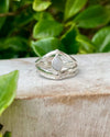 Moonstone Split Band Ring – Handcrafted Sterling Silver Gemstone Ring - Kathy Sayce Jewellery