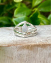 Moonstone Split Band Ring – Handcrafted Sterling Silver Gemstone Ring - Kathy Sayce Jewellery
