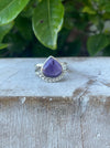 Natural Amethyst Ring – Sterling Silver Split Band – February Birthstone - Kathy Sayce Jewellery