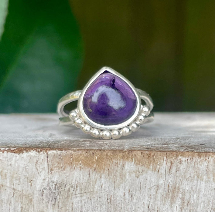 Natural Amethyst Ring – Sterling Silver Split Band – February Birthstone - Kathy Sayce Jewellery